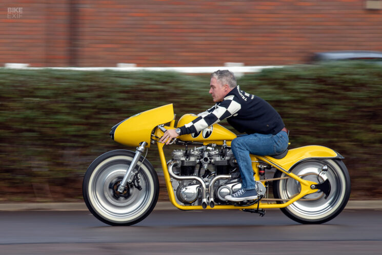 Twin-engine Triumph drag bike inspired by the Mooneyes Streamliner