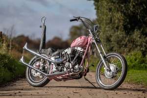 A 1977 Harley Shovelhead chopper by Hannah Meakin.