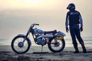 1974 Suzuki GT185 two-stroke vintage enduro by Knuckle Whackjob